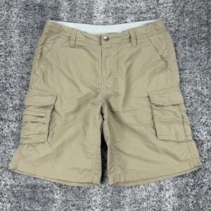 REI Khaki 9" Inseam Cargo Shorts Men's Size 10 Outdoor Hiking Utility Pocket Zip